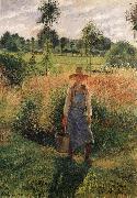 Camille Pissarro The Gardener,Afternoon Sun,Eragny oil painting on canvas